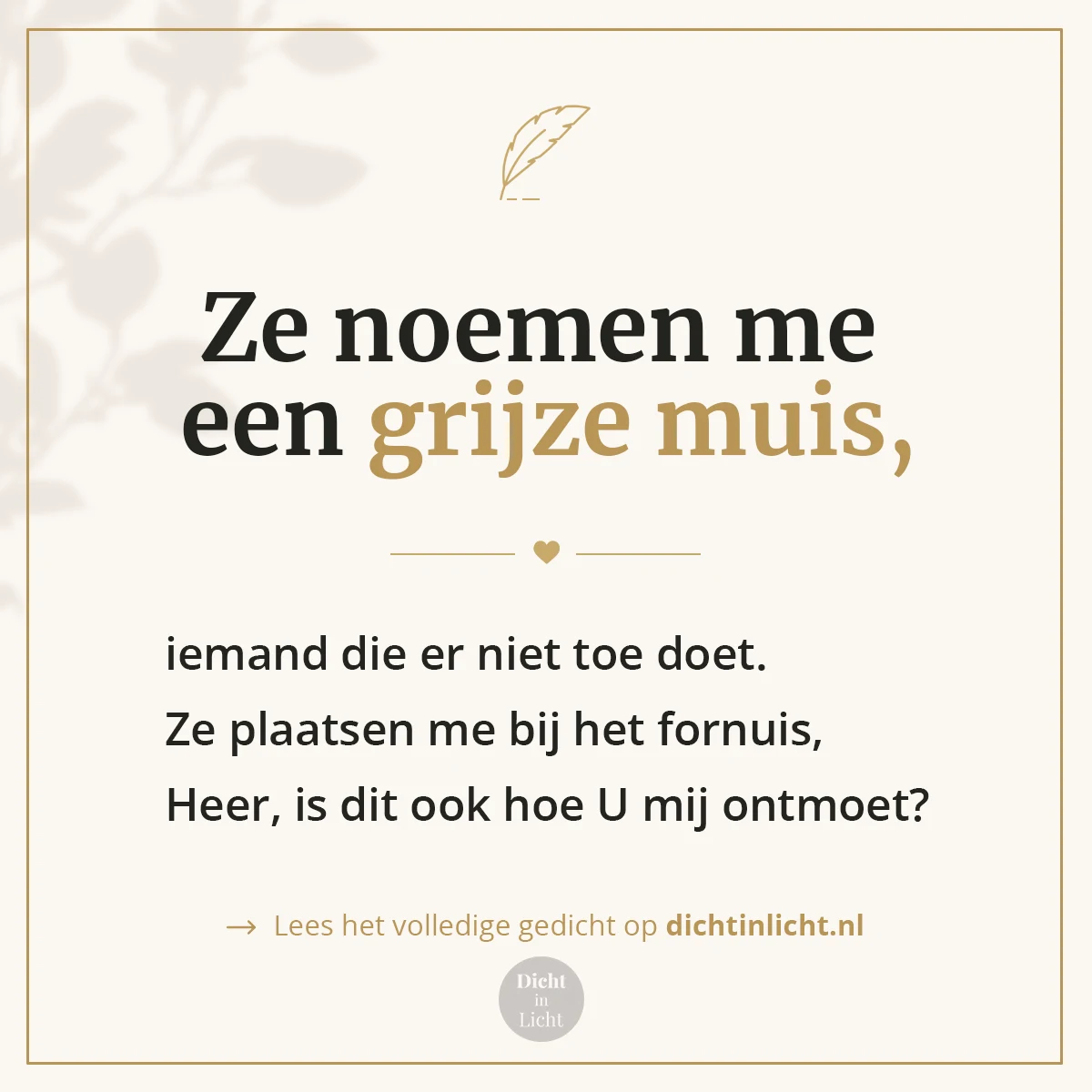 Korte christelijke gedichten dankbaarheid - grijze muis - Dicht in Licht