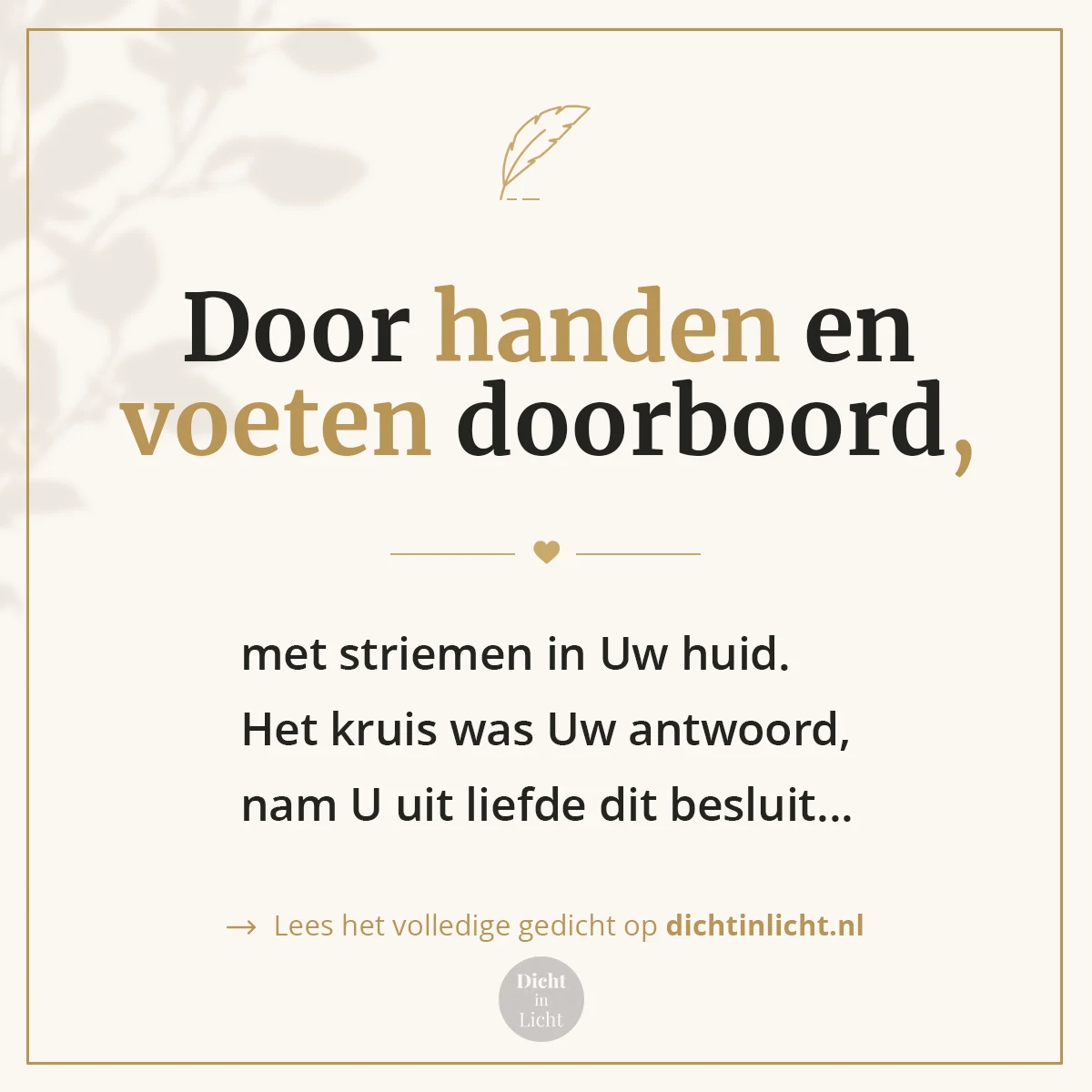 Korte christelijke gedichten dankbaarheid - het kruis - Dicht in Licht