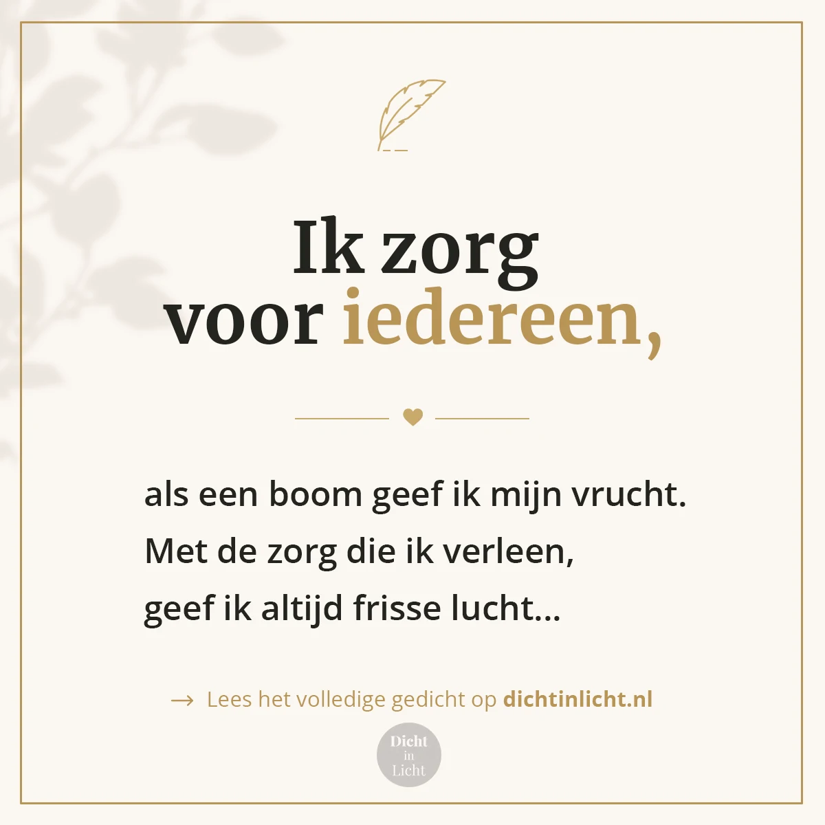 Korte christelijke gedichten troost - blijven geven - Dicht in Licht