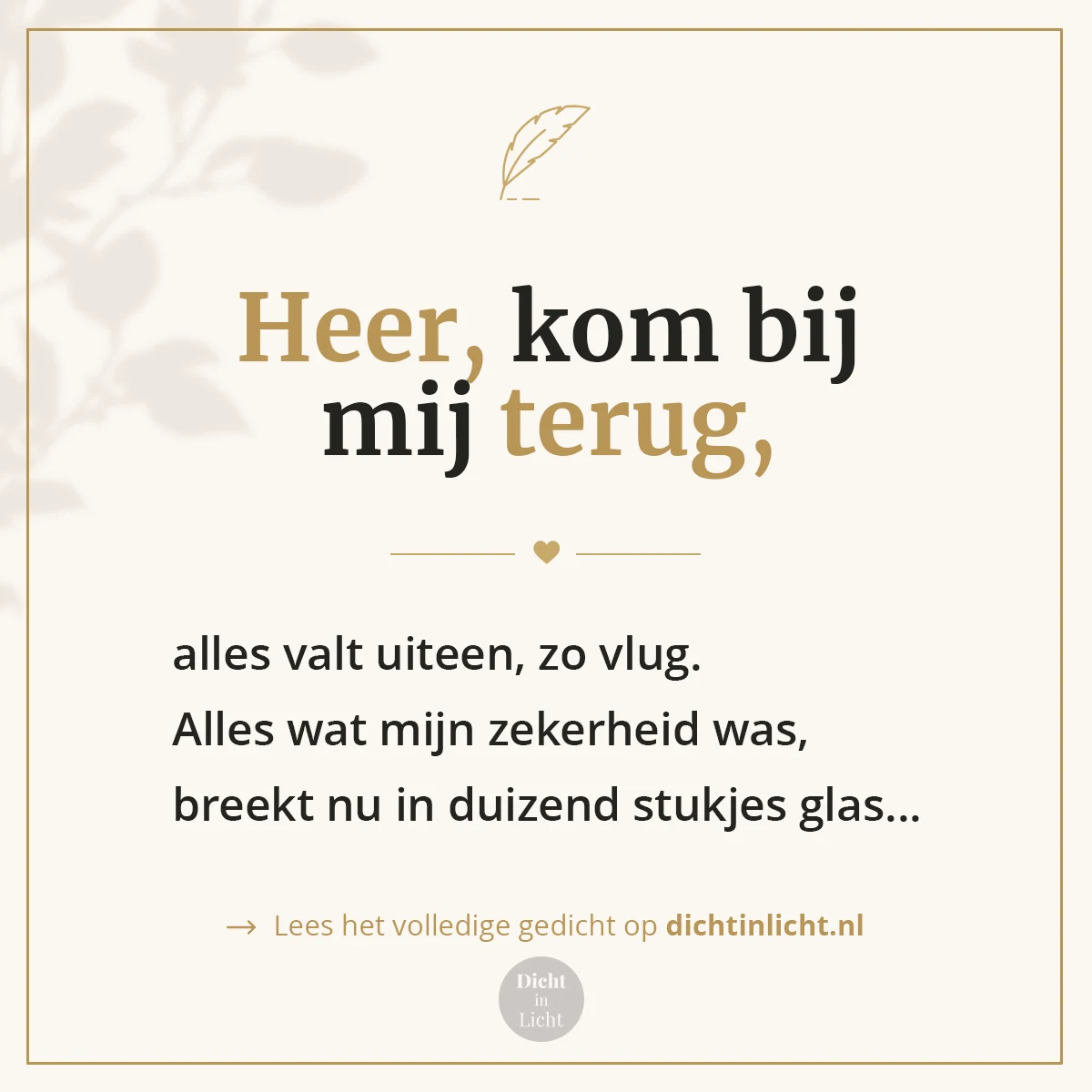 Korte christelijke gedichten troost - hoop- Dicht in Licht